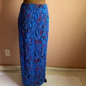 EXPRÉSS  Blue and Pink Abstract Maxi Skirt